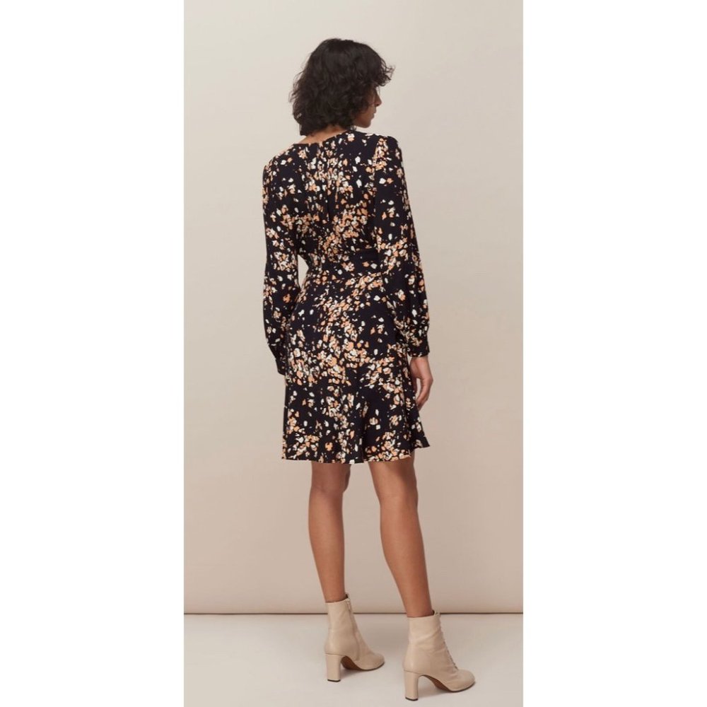 Whistles Mottled Animal Button Dress Size 6 - Picture 2 of 10